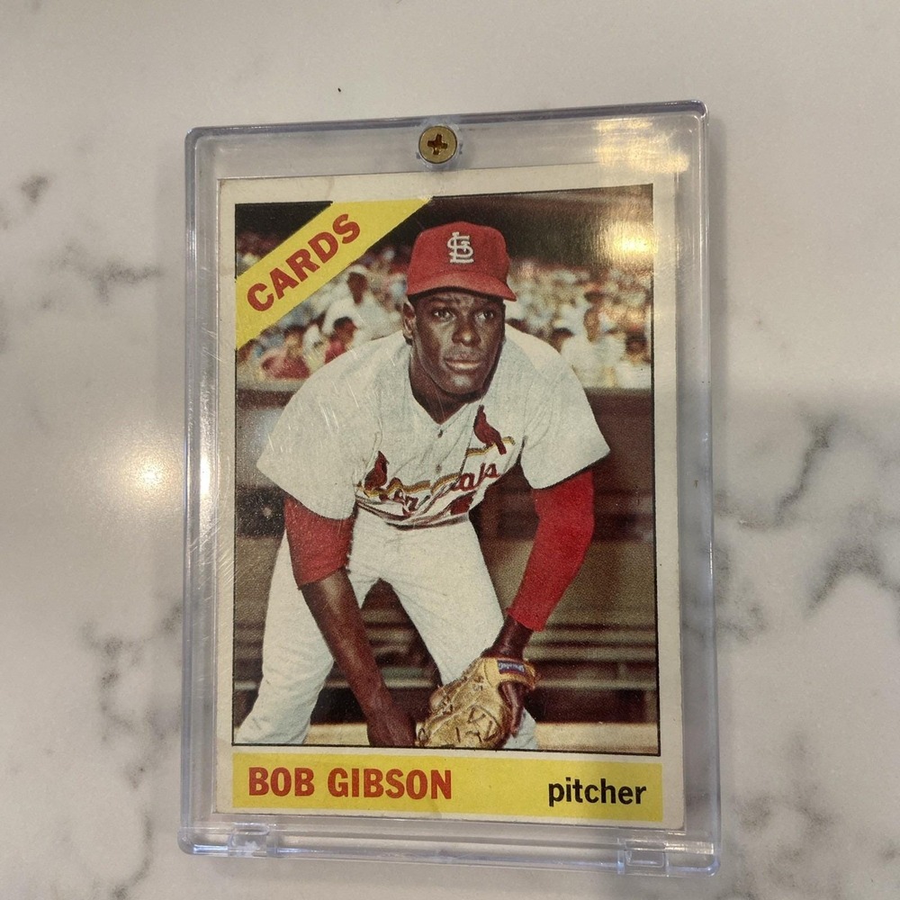 1966 Topps - Bob Gibson #320 Pitcher Card Encased‎ In Plexiglass